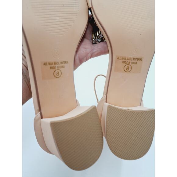 Party Creamy Tan Low Heel Comfort Ankle Open Toe Strap Sandals Outdoor Wedding 8 - Picture 7 of 9